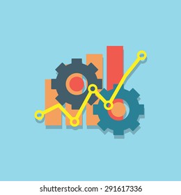 Flat modern vector icon of seo or business theme