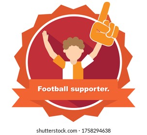 Flat modern vector of sport fans cheering team. Sports team victory concept