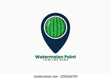 Flat modern watermelon pin point logo template vector illustration