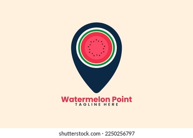 Flat modern watermelon pin point logo template vector illustration