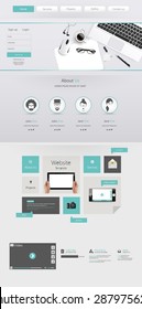 Flat Modern Website Template, One page Design, Office Theme