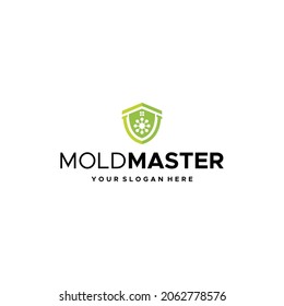 flat MOLDMASTER virus home security logo design