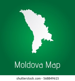 flat moldova map white with green background. vector eps.10