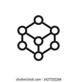 flat molecular icon symbol sign, logo template, vector, eps 10