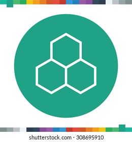 Flat molecule icon.
