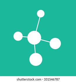 Flat molecule icon. Chemistry icon.