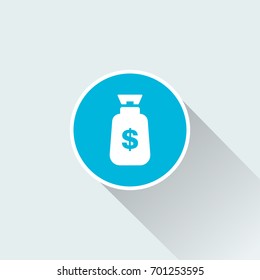 flat money bag icon