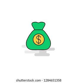 Flat Money bag Icon. Vector