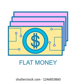  flat money icon with flat colors
