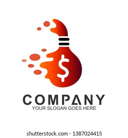 flat money sack logo design template