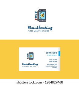 Flat Money through smartphone  Logo and Visiting Card Template. Busienss Concept Logo Design