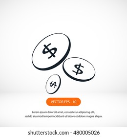 Flat money vector icon, flat design best vector icon
