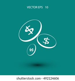 Flat money vector icon, flat design best vector icon