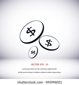 Flat money vector icon, flat design best vector icon