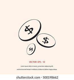 Flat money vector icon, flat design best vector icon