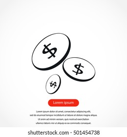 Flat money vector icon, flat design best vector icon