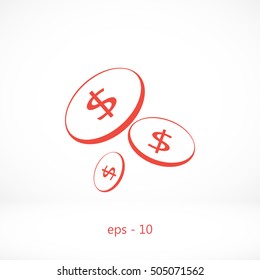 Flat money vector icon, flat design best vector icon