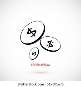 Flat money vector icon, flat design best vector icon