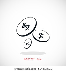 Flat money vector icon, flat design best vector icon