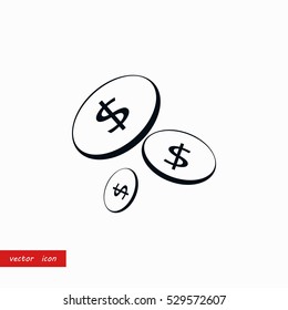 Flat money vector icon, flat design best vector icon