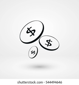 Flat money vector icon, flat design best vector icon
