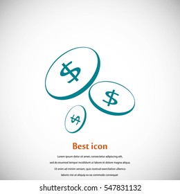 Flat money vector icon, flat design best vector icon