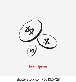 Flat money vector icon, flat design best vector icon