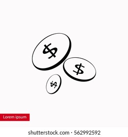 Flat money vector icon, flat design best vector icon