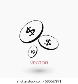 Flat money vector icon, flat design best vector icon