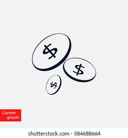 Flat money vector icon, flat design best vector icon