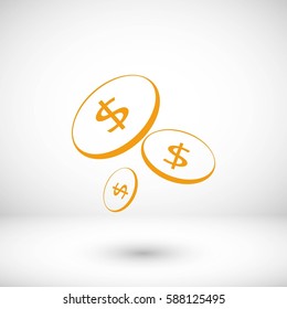 Flat money vector icon, flat design best vector icon