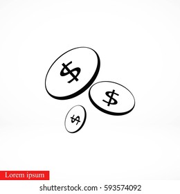 Flat money vector icon, flat design best vector icon