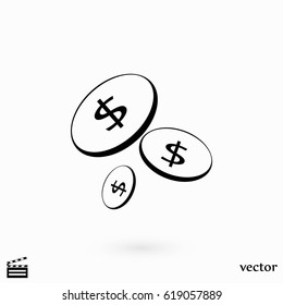 Flat money vector icon, flat design best vector icon