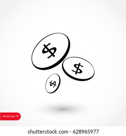 Flat money vector icon, flat design best vector icon