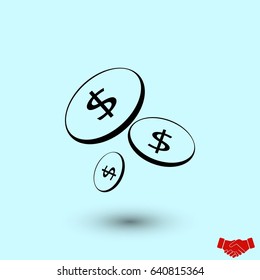 Flat money vector icon, flat design best vector icon
