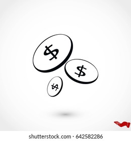 Flat money vector icon, flat design best vector icon