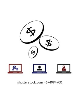 Flat money vector icon, flat design best vector icon