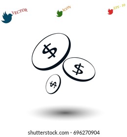 Flat money vector icon, flat design best vector icon