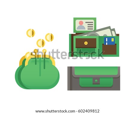 Flat money wallet icon check list making purchase cash business currency finance payment and purse savings bank commerce dollar economy vector illustration.