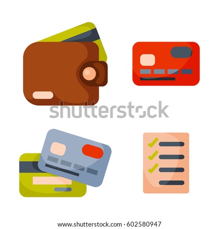 Flat money wallet icon check list making purchase cash business currency finance payment and purse savings bank commerce dollar economy vector illustration.