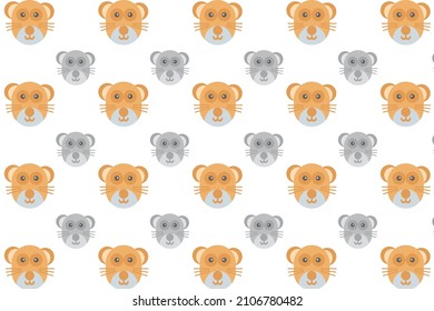 Flat Mongoose Head Pattern Background
