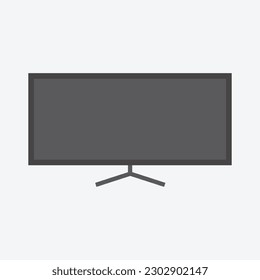 Flat monitor icon symbol vector Illustration.