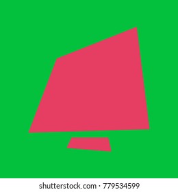 Flat monitor icon. Vector. Paradise pink icon on dark pastel green background.