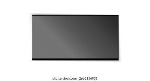 Flat Monitor and Tablet PNG Display Template with Black Frame and Empty Screen for Modern Digital Devices.