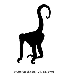 Flat monkey silhouette illustration isolated vector