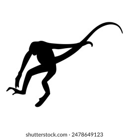 Flat monkey silhouette illustration isolated vector