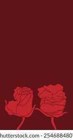 Flat Mono Rose Flower Background