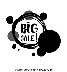 Flat monochrome circle design big sale stickers. Vector illustrations for online shopping, product promotions, website and mobile website badges, ads, print material.