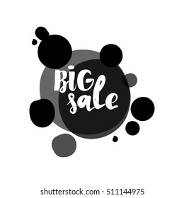Flat monochrome circle design big sale stickers. Vector illustrations for online shopping, product promotions, website and mobile website badges, ads, print material.