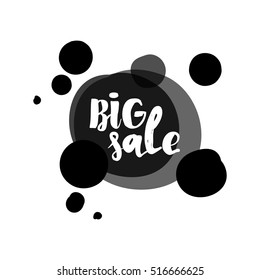 Flat monochrome circle design big sale sticker.